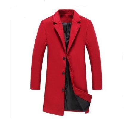 Autumn and Winter New Men's Solid Color Casual Business Woolen Long Coat - GIGI & POPO - Men Hoodies & Jackets - Wine red / 4XL