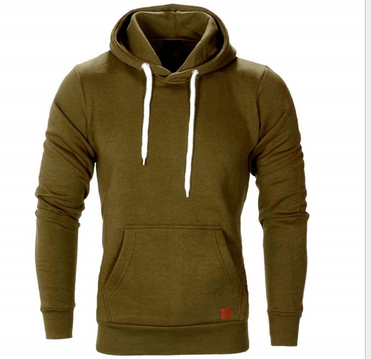 2021 new men's solid color outdoor sports sweater casual fashion hood - GIGI & POPO - Men Hoodies & Jackets - Army green / S