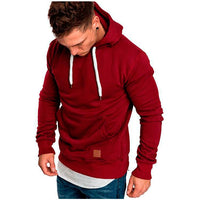 2021 new men's solid color outdoor sports sweater casual fashion hood - GIGI & POPO - Men Hoodies & Jackets - Wine red / L