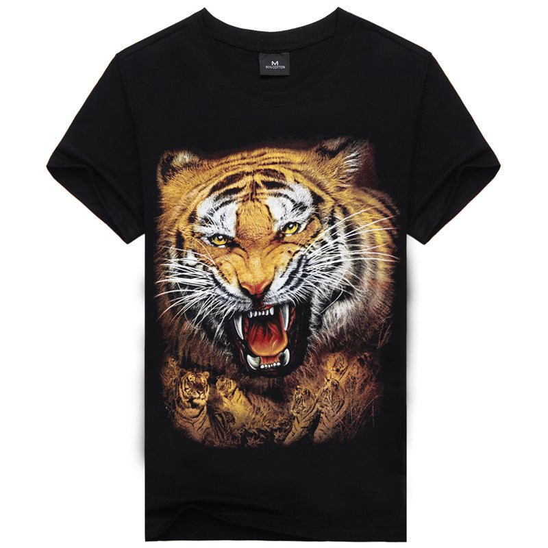 Hot Sale Brand New Fashion Summer Men T-shirt 3d Print Nightmare Tiger Short-Sleeved Casual Tops Tees Men's Plus Size Shirts - GIGI & POPO - T-shirts - 10 / M