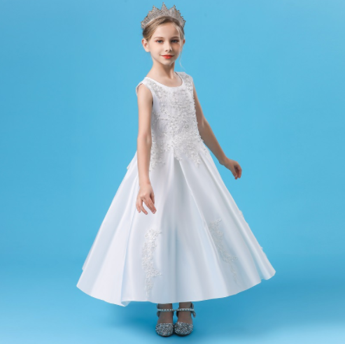 Fashion Children's Long Summer Piano Performance Costume Dress