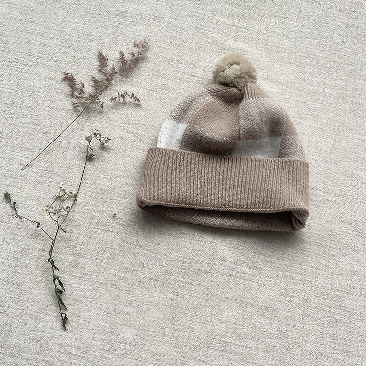 Baby Sweater Checkerboard Jumpsuit With Hat - GIGI & POPO