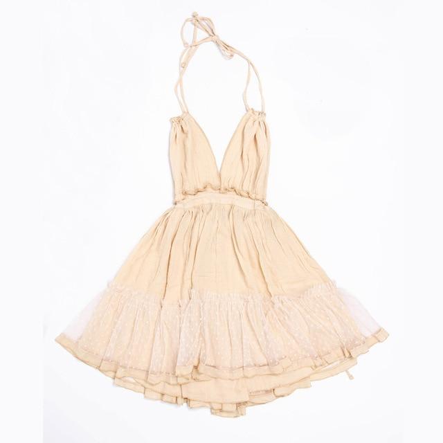 Bellflower Strapless Boho Summer Dress - GIGI & POPO - Women - Beige / L