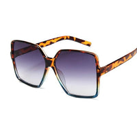 Black Square Oversized Sunglasses - GIGI & POPO - Leopard Blue