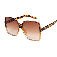 Black Square Oversized Sunglasses - GIGI & POPO - Leopard Brown
