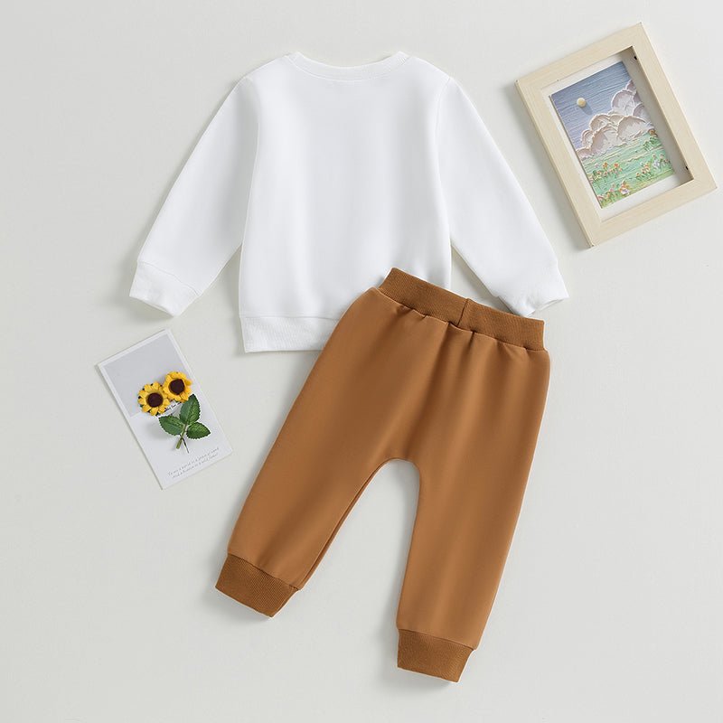 Boys' Letter Printed Top And Pants Set