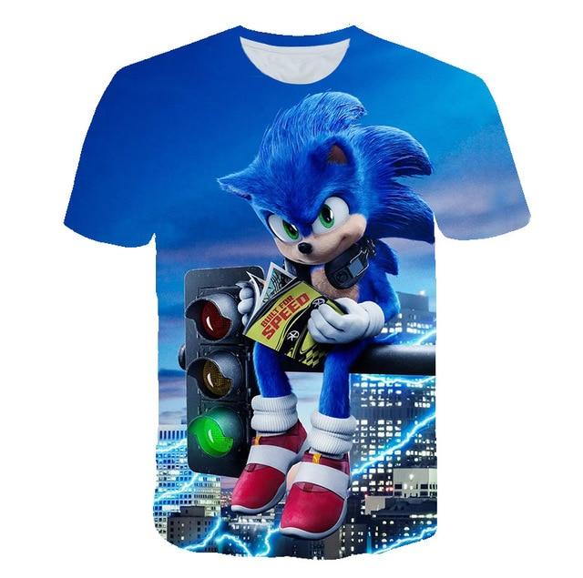 Cartoon Sonic hedgehog t shirt - GIGI & POPO -