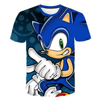Cartoon Sonic hedgehog t shirt - GIGI & POPO - 11089 / 11T
