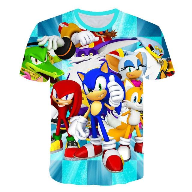 Cartoon Sonic hedgehog t shirt - GIGI & POPO - 11090 / 14T
