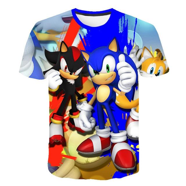 Cartoon Sonic hedgehog t shirt - GIGI & POPO - 11088 / 14T