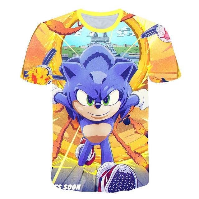 Cartoon Sonic hedgehog t shirt - GIGI & POPO - 11049 / 10T