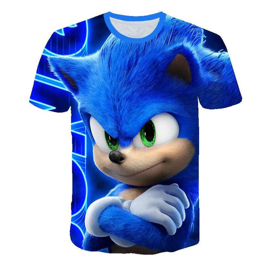 Cartoon Sonic hedgehog t shirt - GIGI & POPO -