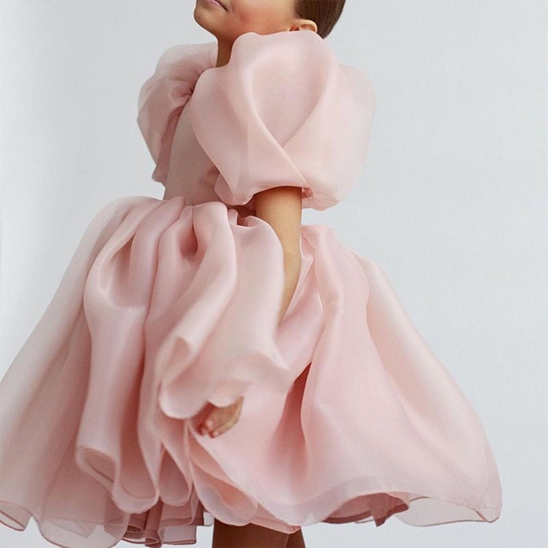 Children's Model Catwalk Birthday Host Piano Dress - GIGI & POPO - Girl Dresses - Pink / 100cm