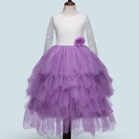 Children's Skirt Lace Long-Sleeved/ Sleeveless Girls Dress - GIGI & POPO - Girl Dresses - Purple / 100cm
