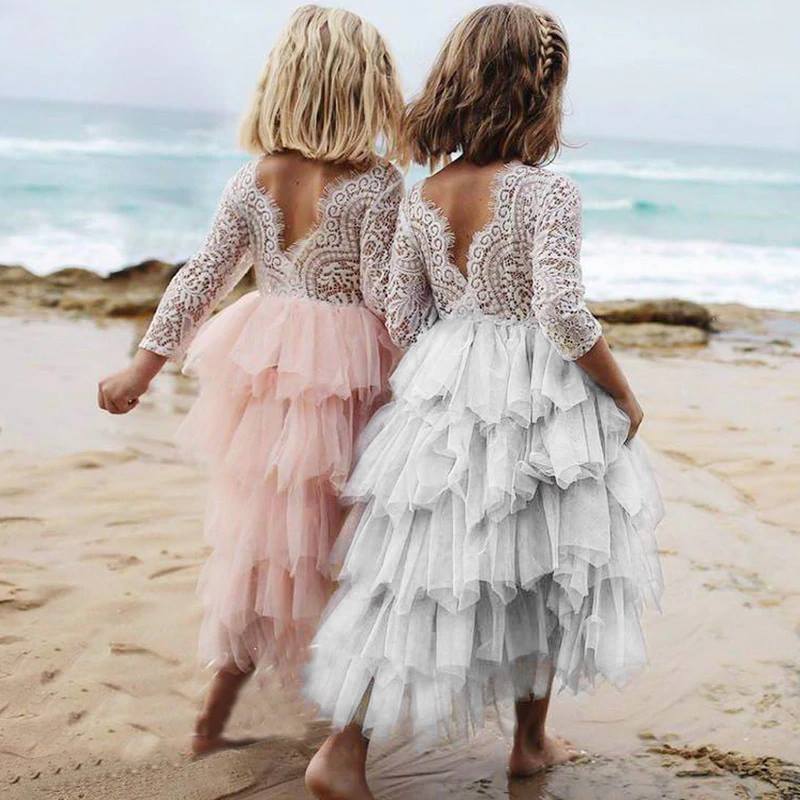 Children's Skirt Lace Long-Sleeved/ Sleeveless Girls Dress