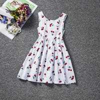 Children's Skirt Lace Long-Sleeved/ Sleeveless Girls Dress - GIGI & POPO - Girl Dresses - White With Cherries / 90cm