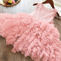 Children's Skirt Lace Long-Sleeved/ Sleeveless Girls Dress - GIGI & POPO - Girl Dresses - Light pink / 100cm