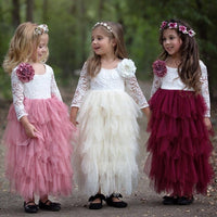 Children's Skirt Lace Long-Sleeved/ Sleeveless Girls Dress - GIGI & POPO - Girl Dresses -