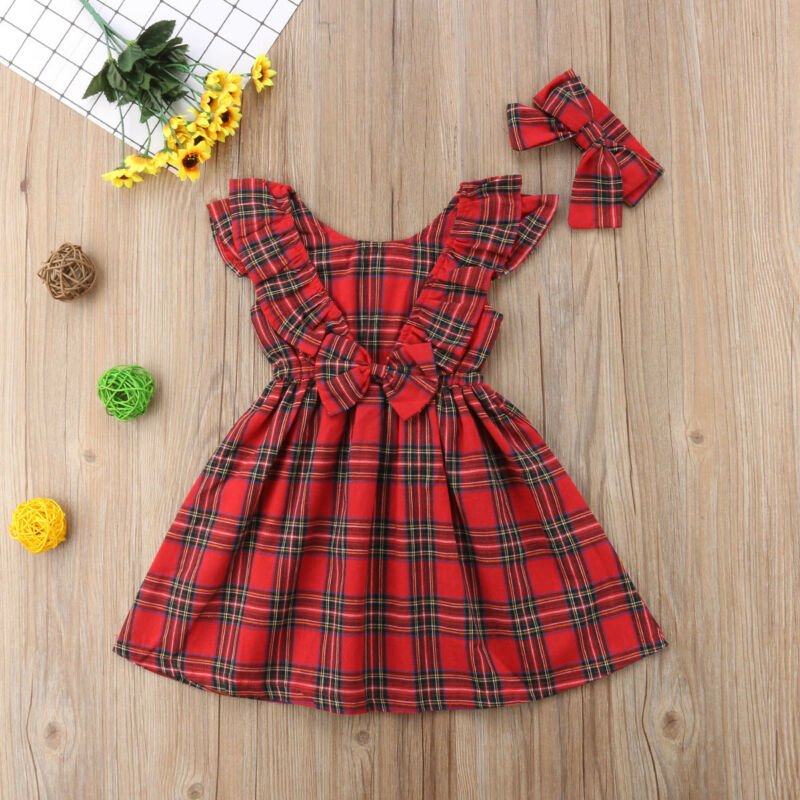 Cotton Baby Girl Princess Sleeveless Plaid Dress Kid - GIGI & POPO - Baby Girl -