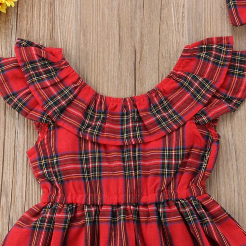 Cotton Baby Girl Princess Sleeveless Plaid Dress Kid - GIGI & POPO - Baby Girl -