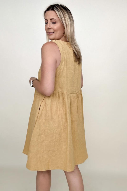 Cotton Bleu Gauze Babydoll Dress - GIGI & POPO