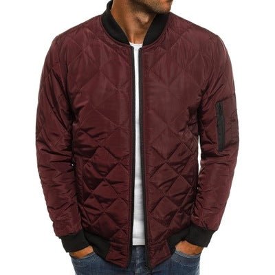 Cotton suit men's bomber jacket - GIGI & POPO - 0 - Claret / XXXL