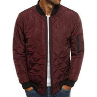Cotton suit men's bomber jacket - GIGI & POPO - Men Hoodies & Jackets - Claret / XXXL