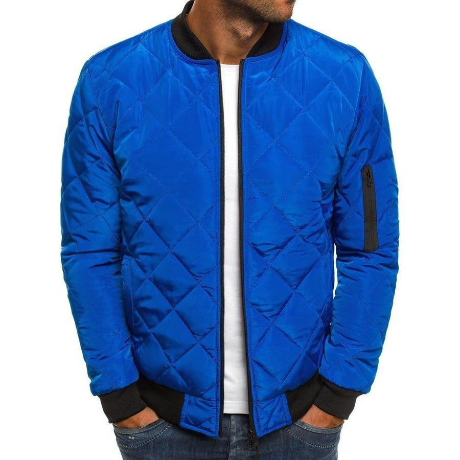 Cotton suit men's bomber jacket - GIGI & POPO - Men Hoodies & Jackets - Royal Blue / XL