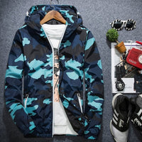 Covrlge Men Jacket Fashion 2021 Spring Men Brand Camouflage Jackets Casual Mens Coat Men's Hooded Luminous Zipper Coats MWJ011 - GIGI & POPO - Men Hoodies & Jackets - Blue / 3XL