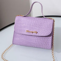 Crocodile Pattern small Handbag with chain lock - GIGI & POPO - Women - purple B