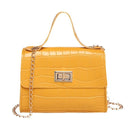 Crocodile Pattern small Handbag with chain lock - GIGI & POPO - Women - yellow