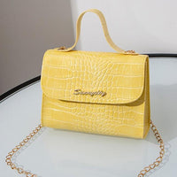Crocodile Pattern small Handbag with chain lock - GIGI & POPO - Women - yellow B