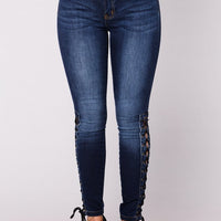 Dark jeans female European and American fashion women's European station feet pants women - GIGI & POPO - Jeans -