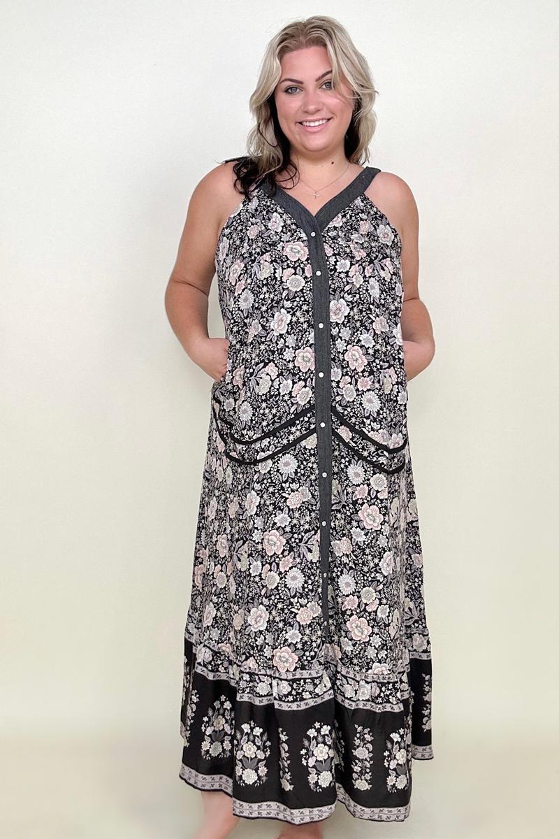 Davi & Dani Button Down Floral Maxi Dress - GIGI & POPO