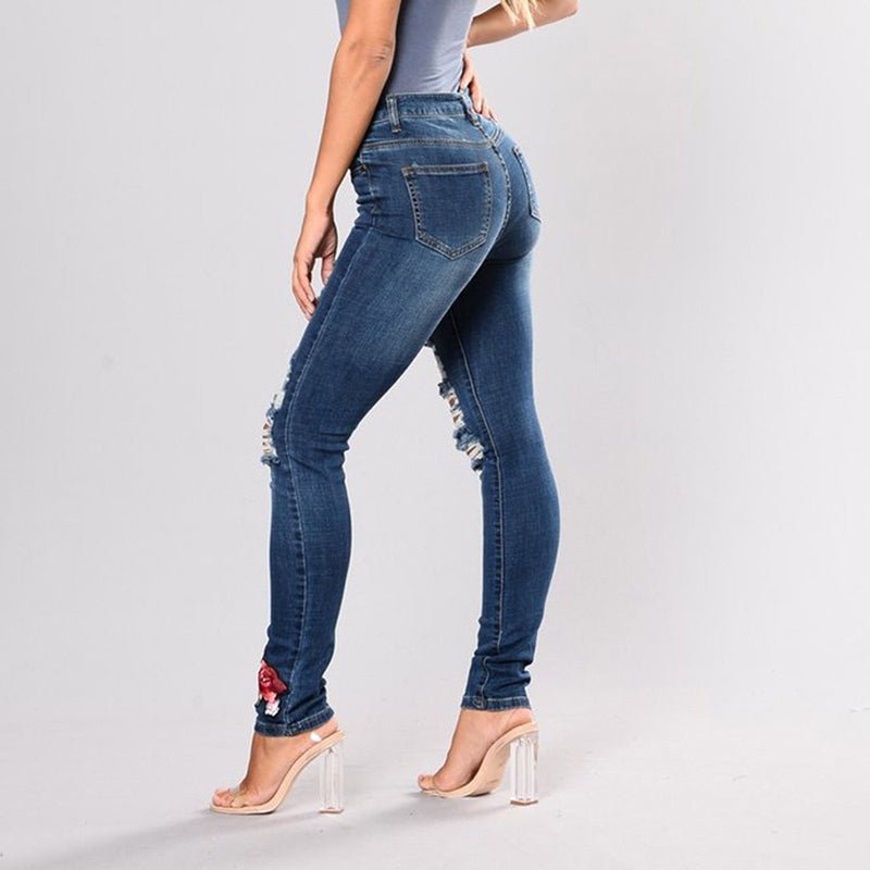 Embroidery jeans stretch jeans pants - GIGI & POPO - Women -