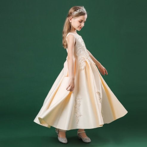 Fashion Children's Long Summer Piano Performance Costume Dress
