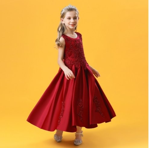 Fashion Children's Long Summer Piano Performance Costume Dress - GIGI & POPO