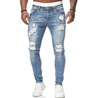 Fashion Jeans with ripped style - GIGI & POPO - Men - Light Blue / S