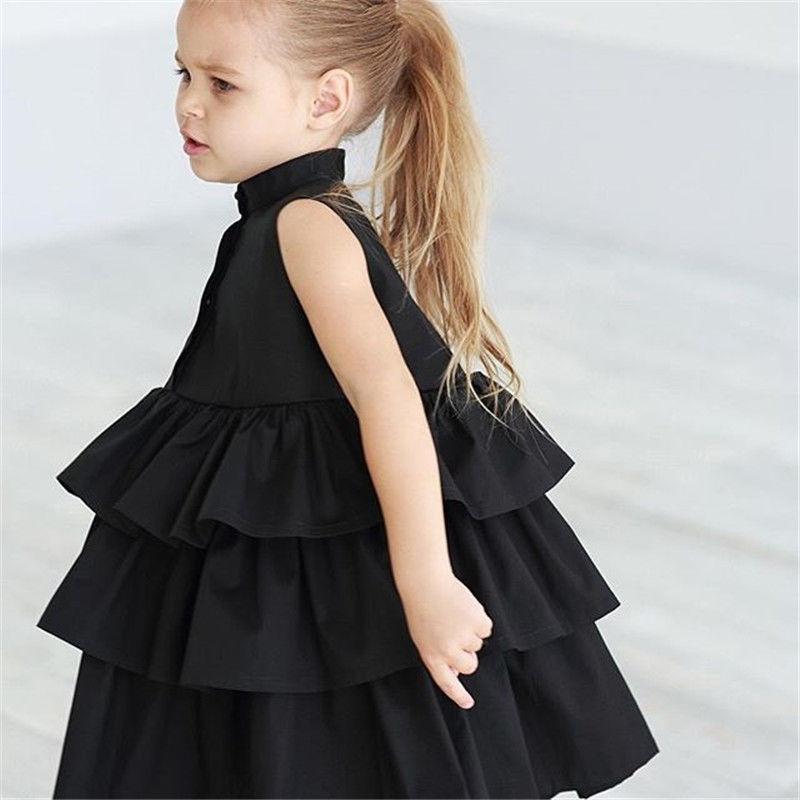 Fashion Simple Solid Color Sleeveless Small And Medium Girl Dress - GIGI & POPO - Girl Dresses -