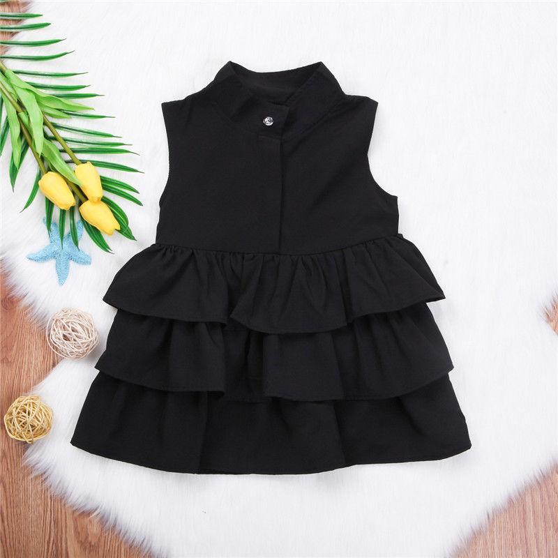 Fashion Simple Solid Color Sleeveless Small And Medium Girl Dress - GIGI & POPO - Girl Dresses -