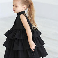 Fashion Simple Solid Color Sleeveless Small And Medium Girl Dress - GIGI & POPO - Girl Dresses - Black / 110cm