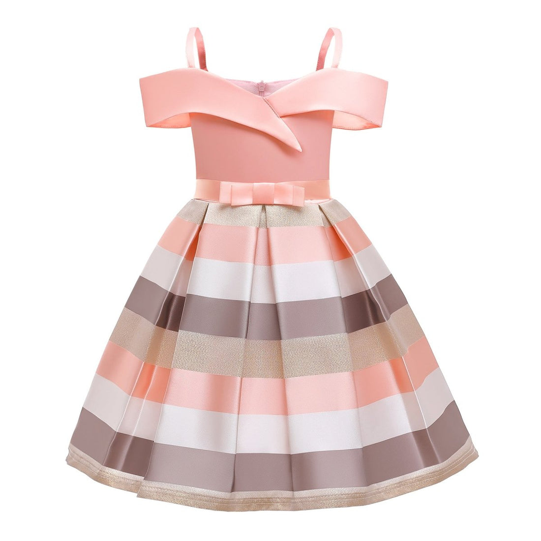 Fashion Sling Dress Children's Strapless Striped Birthday Dress - GIGI & POPO