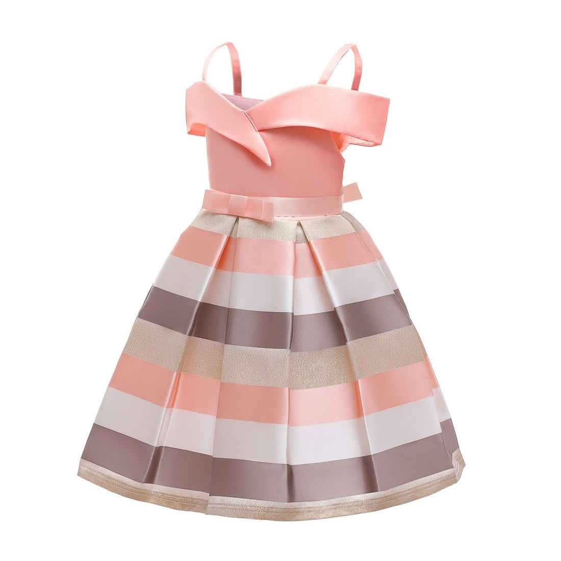 Fashion Sling Dress Children's Strapless Striped Birthday Dress - GIGI & POPO