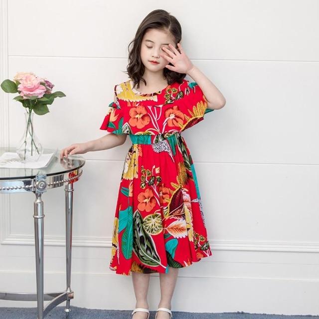 Floral Leopard Print Ruffle Beach Dress - GIGI & POPO - H / 4T