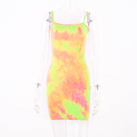 Fluorescent Camouflage Sling Dress - GIGI & POPO - Women - Orange / L
