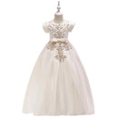 Girl embroidered floor-length dress - GIGI & POPO - Baby Girl - White / 170cm
