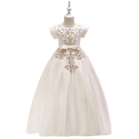Girl embroidered floor-length dress - GIGI & POPO - Baby Girl - White / 170cm