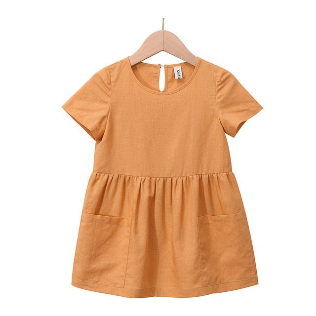 Girls Birthday Dress Baby Clothes Girl Teen Design - GIGI & POPO - Girl Dresses - Orange / 90cm