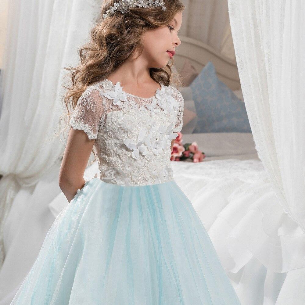 Girl's Prom Wedding Bridesmaid Long Dress with Lace - GIGI & POPO - Girl's Prom Dress with lace -