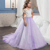 Girl's Prom Wedding Bridesmaid Long Dress with Lace - GIGI & POPO - Girl's Prom Dress with lace -